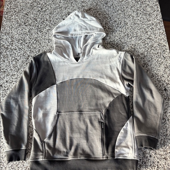 Lululemon All Yours Gray & Black Colourblock 100% Cotton Terry Hoodie w/Pockets - Picture 3 of 13